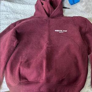 Women’s Burgundy and baby pink White fox Hoodie